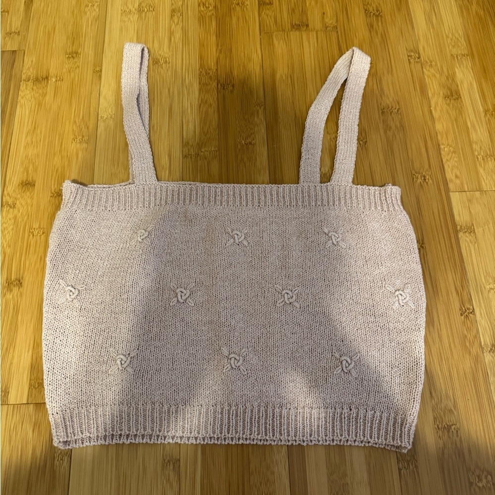 Astr light pink crop tank